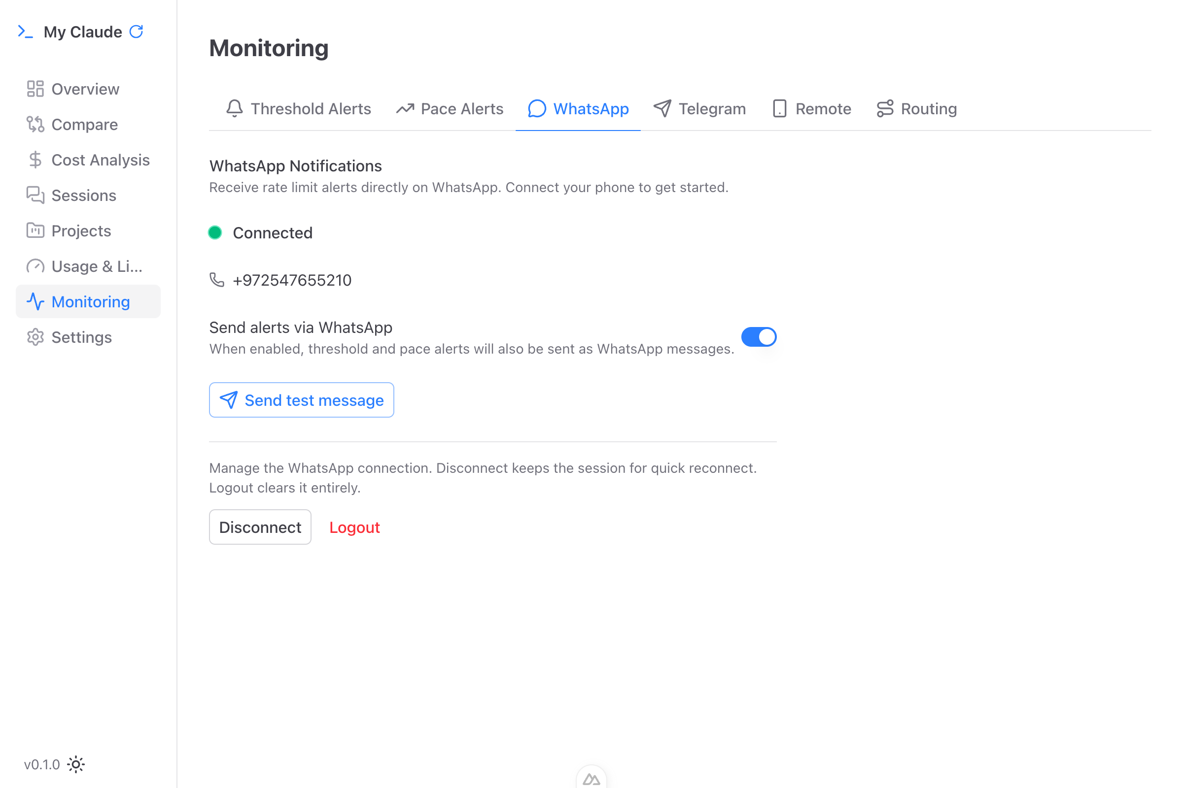 WhatsApp connection setup